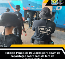Policiais Penais de Dourados participam de capacitaÃ§Ã£o sobre cÃ£es de faro de entorpecentes
