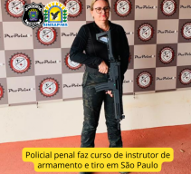 Policial penal faz curso de instrutor de armamento e tiro em SÃ£o Paulo