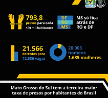 Mato Grosso do Sul tem a terceira maior taxa de presos por habitante de todo Brasil 