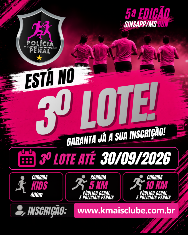 A 5ª SINSAPP/MS Run já está no 3º lote!
