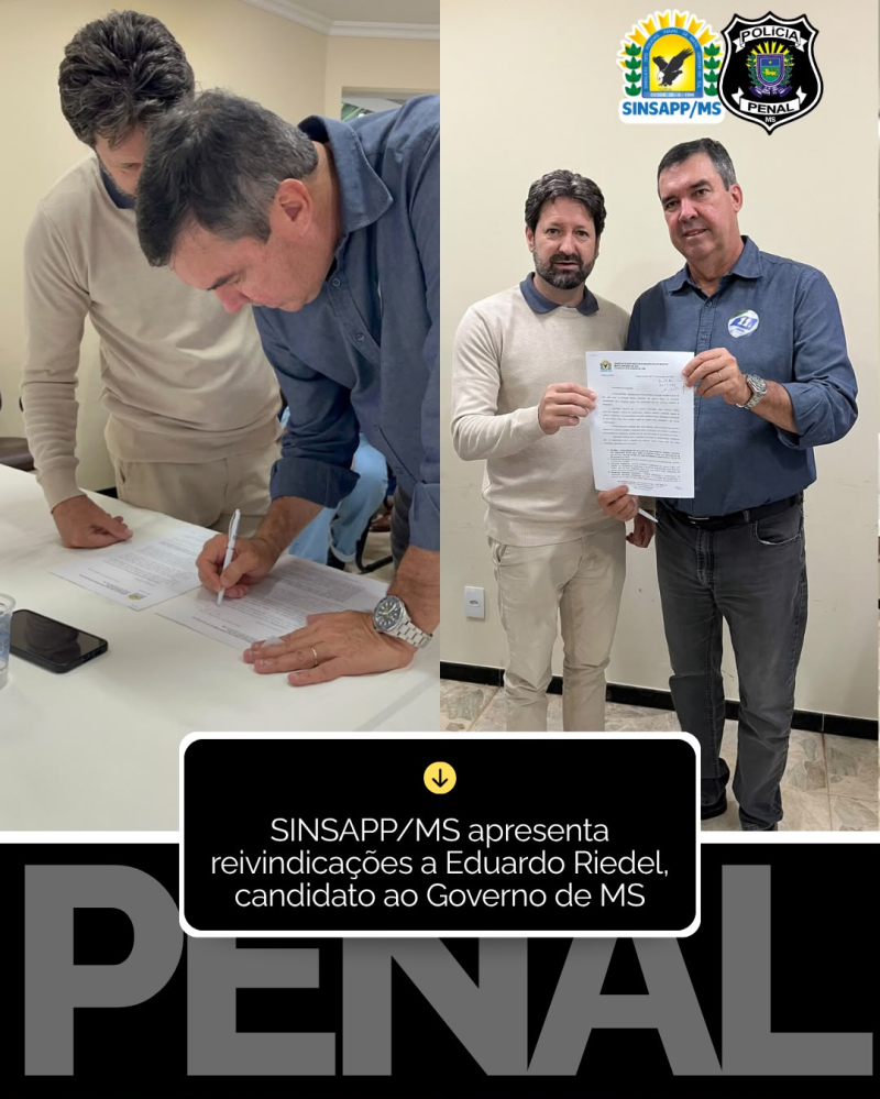 SINSAPP/MS apresenta reivindicações a Eduardo Riedel, candidato ao Governo de MS