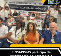 SINSAPP/MS participa de mobilizaÃ§Ã£o na Assembleia Legislativa
